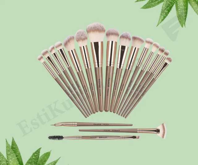 Maange 18 Pcs Makeup Brushes Set – Professional Brush Set (Brown)