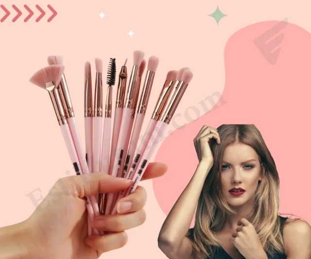 Maange 12pcs Eye Brush Set – Soft Pink
