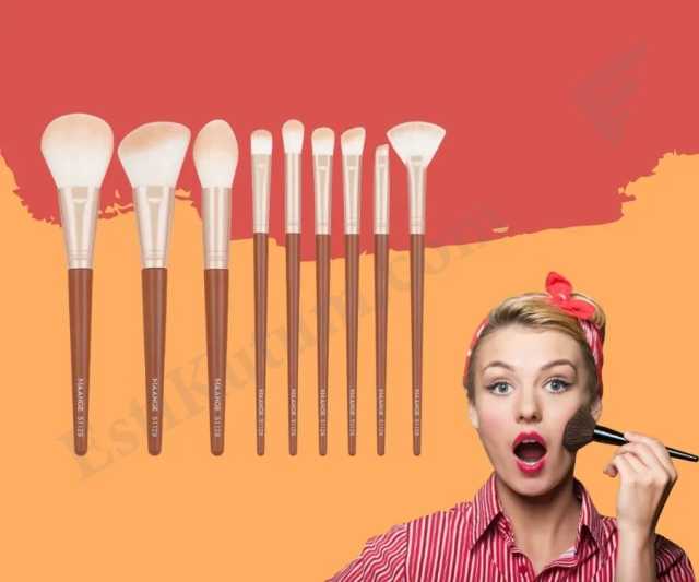 Maange 9pcs Brush Set - Brown